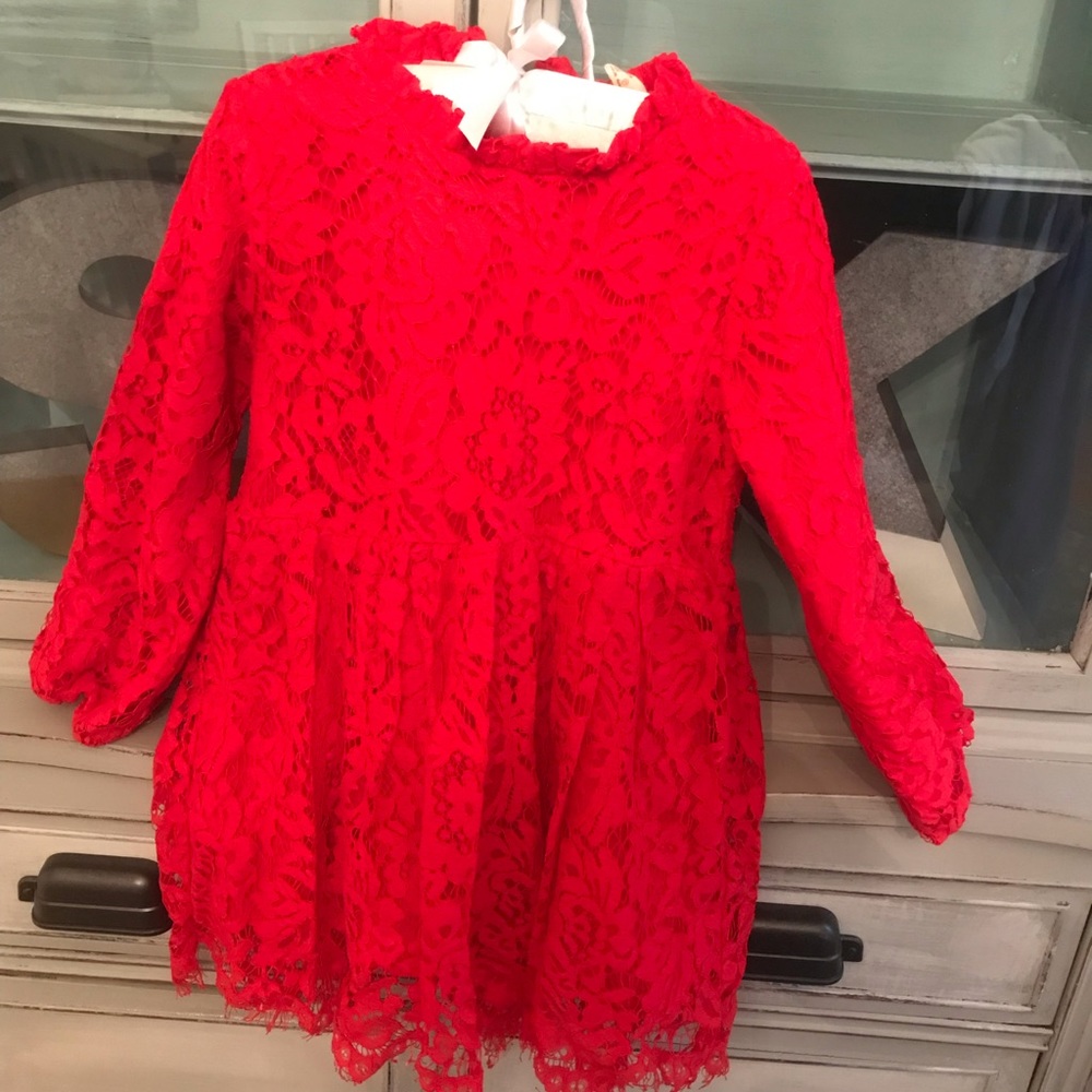 Red lace dress size 3t